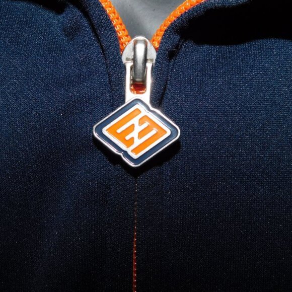 ENYCE mens L Blue Rainbow Cuff Hem Full Zip Track Jacket - Picture 8 of 15